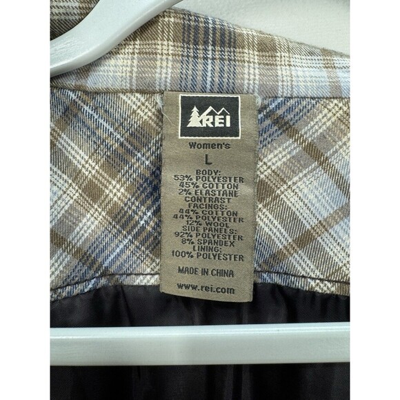 REI Riverstone Insulated Corduroy Vest Womens Large Brown Full Zip Wool Blend - Picture 6 of 8